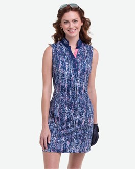 EPNY Dress - S/L Vertical Ombre Dash Print 